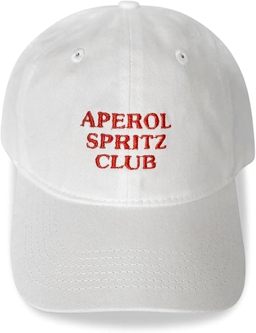 Aperol Spritz Club White Baseball Cap for The Italian Summer Loving Person | Aperol Spritz Drinking, Beach Going, Perfect for The Park, Beach, Italy Streets